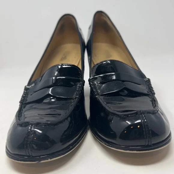 Michael Kors Patent Leather penny loafers with heels women size 7M - Picture 2 of 8